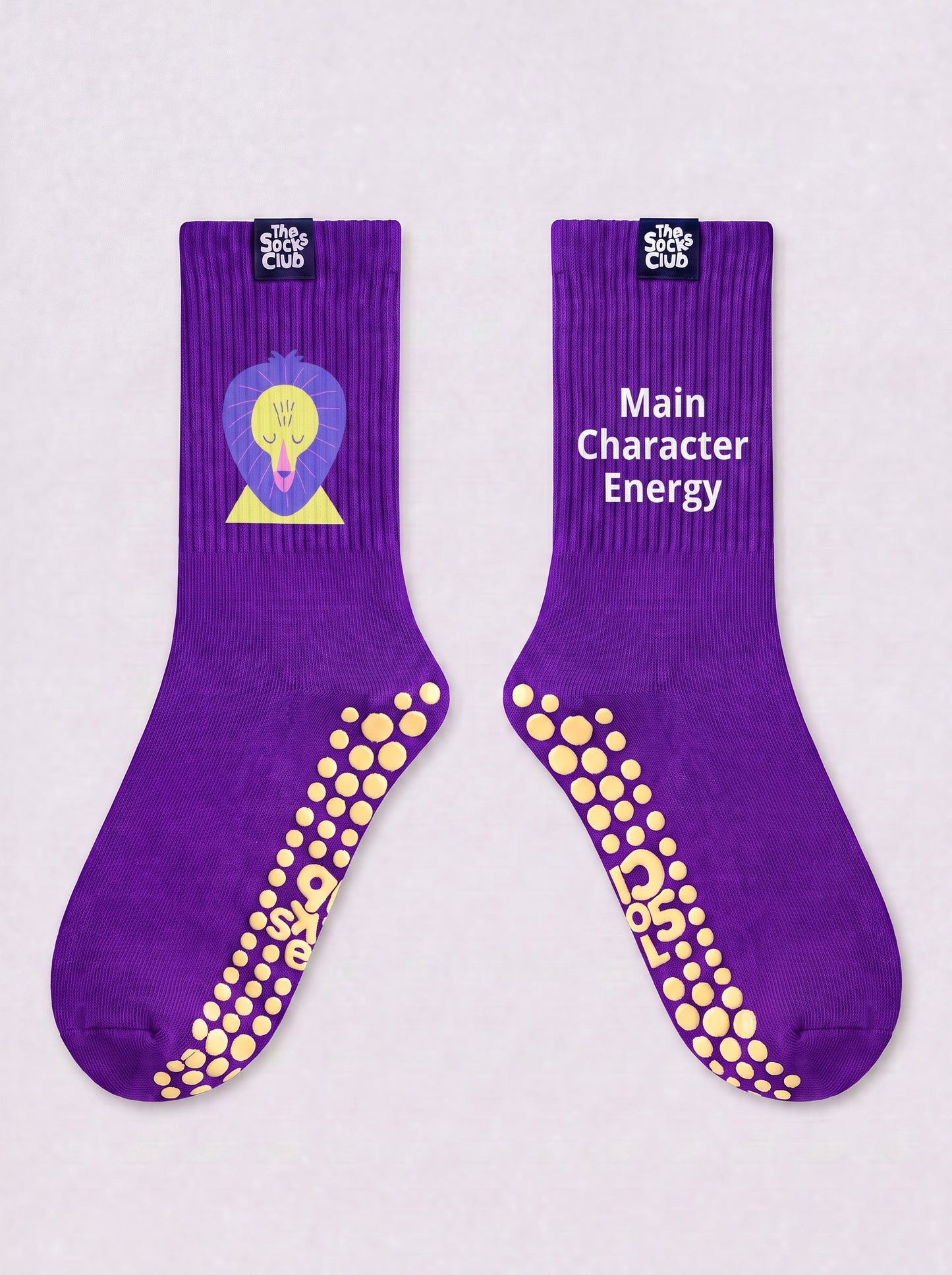 Main Character Energy (Leo) - Pilates Deep Purple Socks