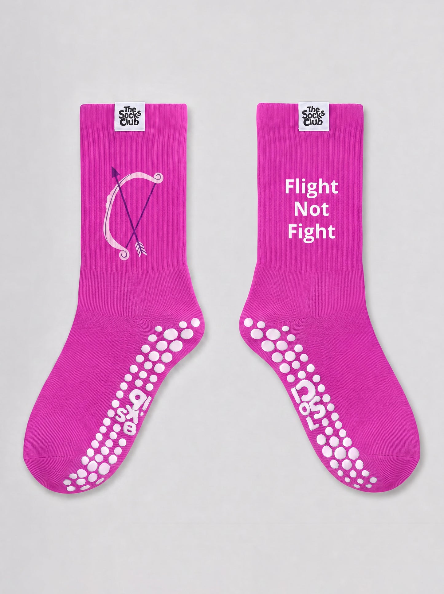 Flight Not Fight (Sagittarius) - Pilates Magenta Socks