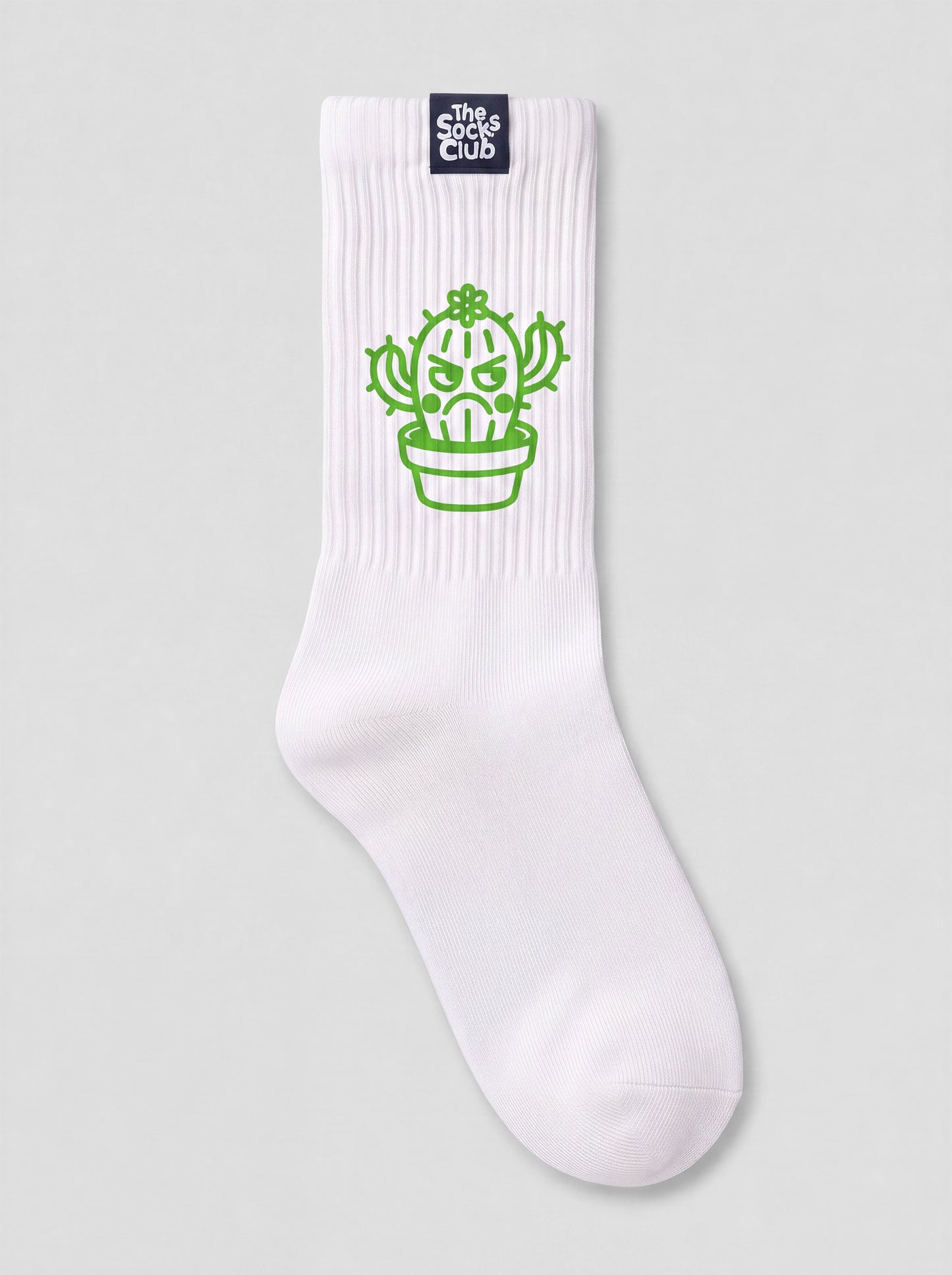 Angry Cactus - Regular White Socks