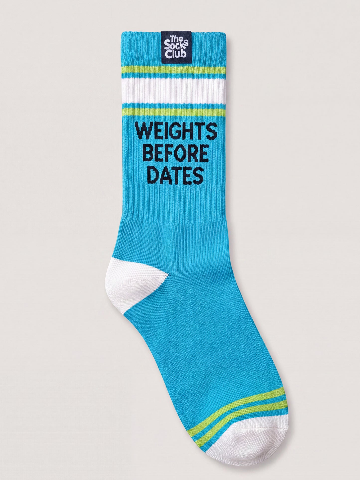 Weights Before Dates - Regular Cyan Socks