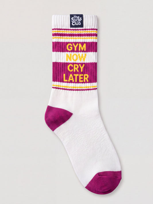 Gym Now Cry Later - Regular White Socks
