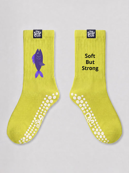 Soft But Strong (Pisces) - Pilates Olive Socks