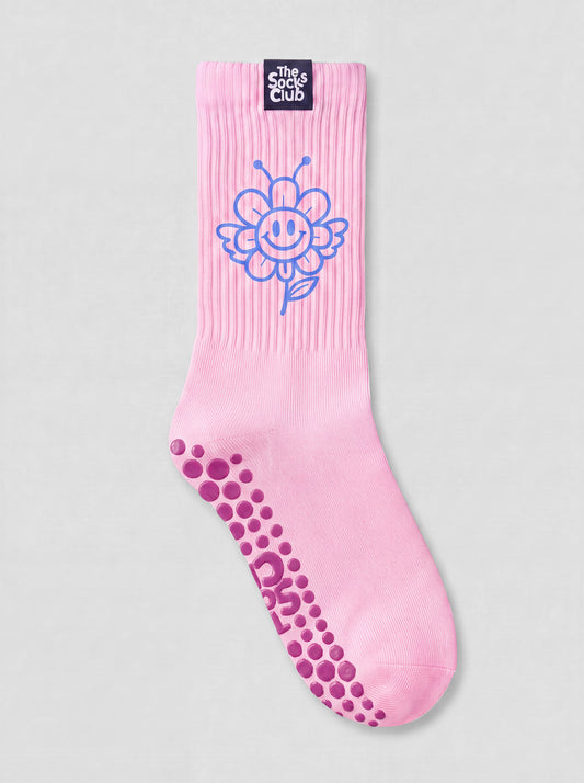 Happy Flower - Pilates Pink Socks