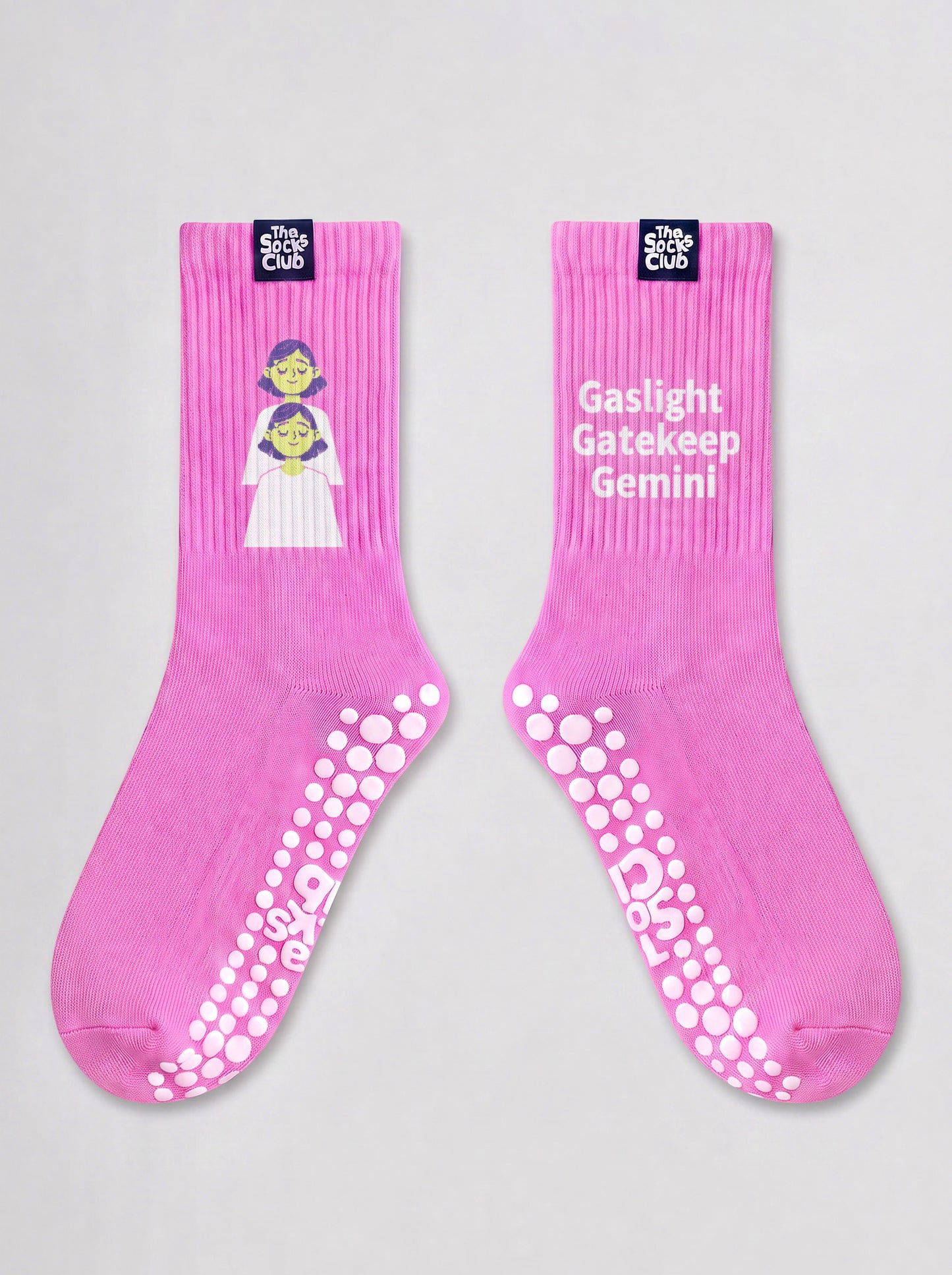 Gaslight Gatekeep Gemini (Gemini) - Pilates Hot Pink Socks