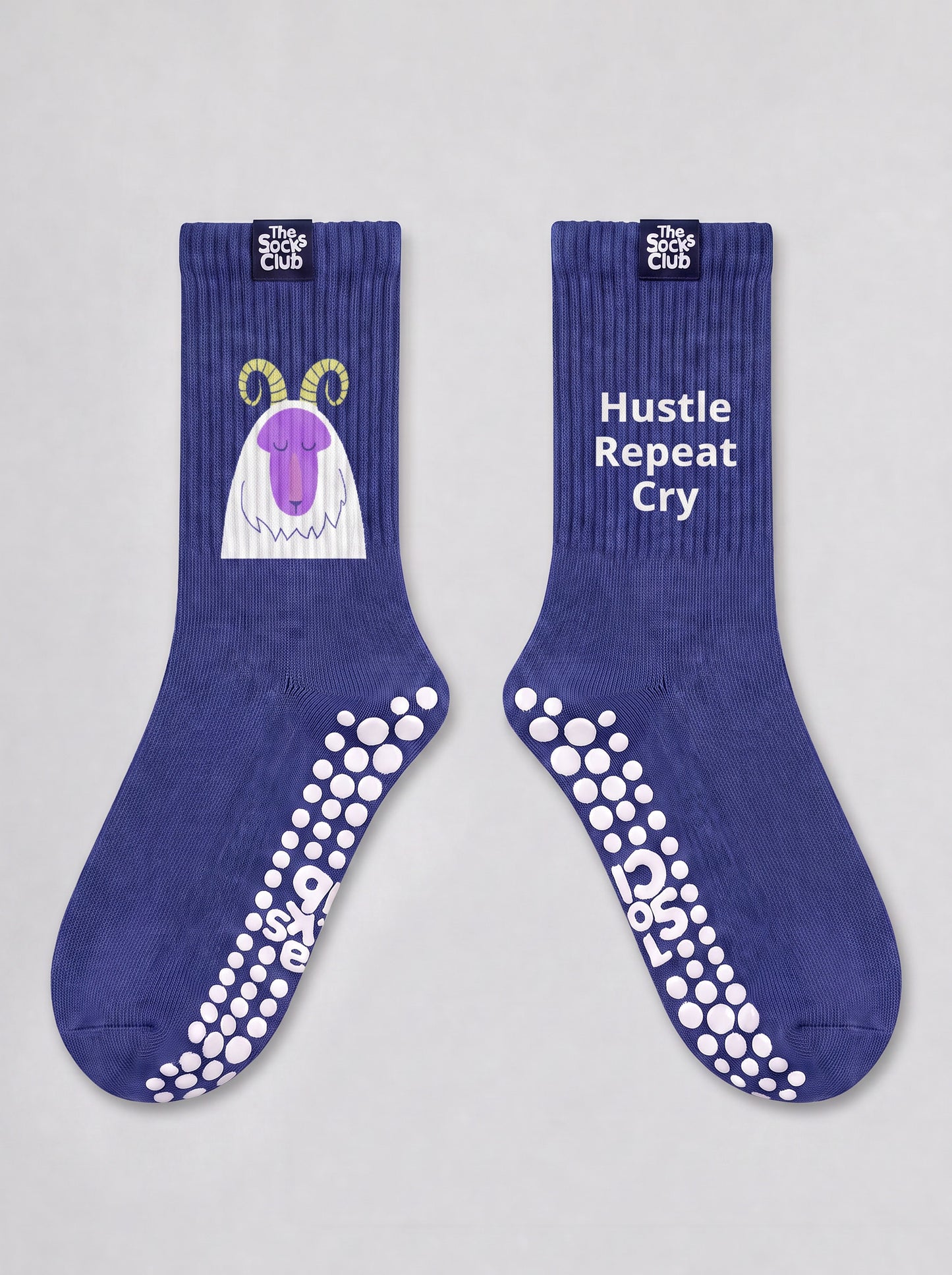 Hustle Repeat Cry (Capricorn) - Pilates Dark Navy Blue Socks