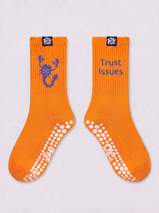 Trust Issues (Scorpio) - Pilates Orange Socks