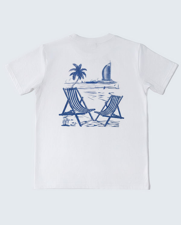 The Swim Club White Tee — Desert Deck
