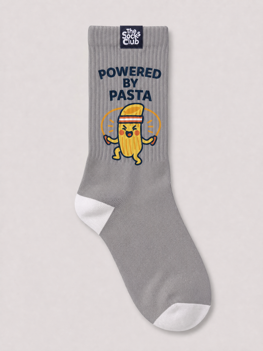 Powered by Pasta - Regular Heather Grey Socks
